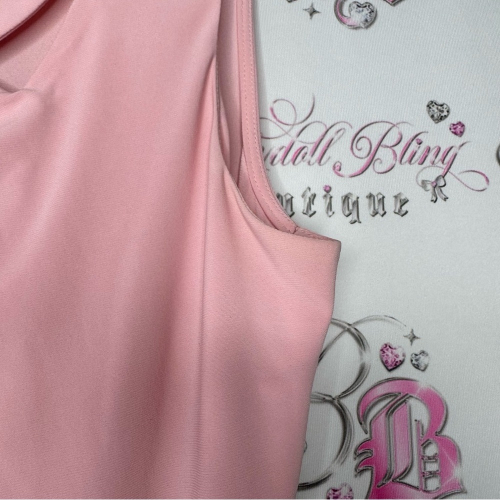 Melanie Lyne top tank pink twist front design luxury formal shirt  stretchy - Picture 7 of 8